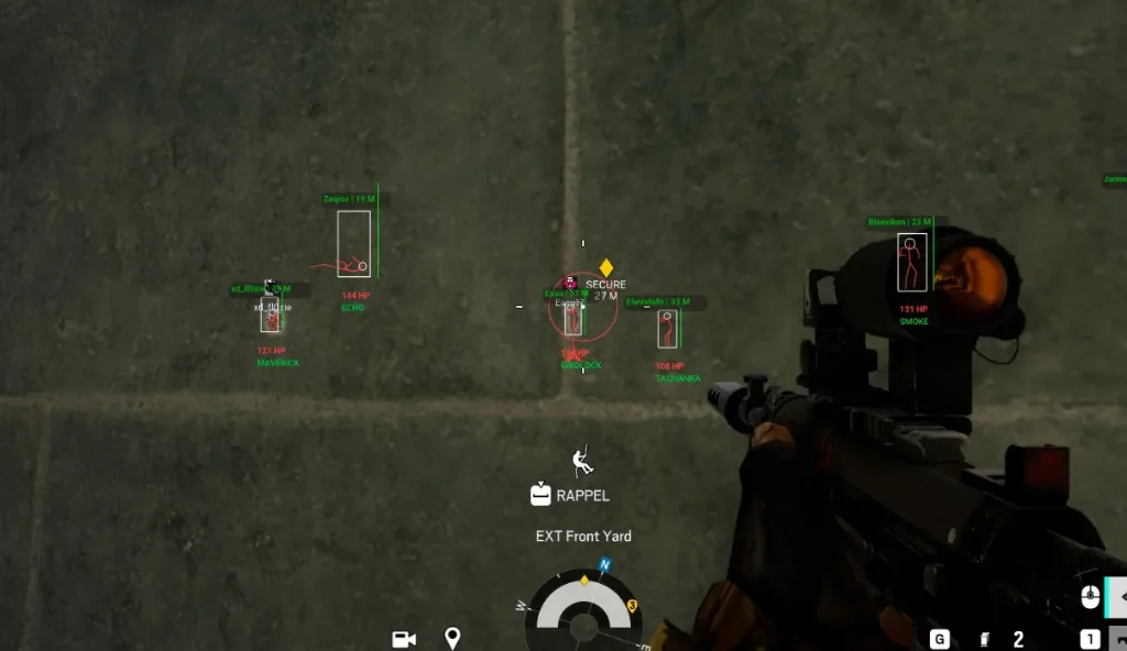 the finals cheats ESP boxes, distance, and HP tags